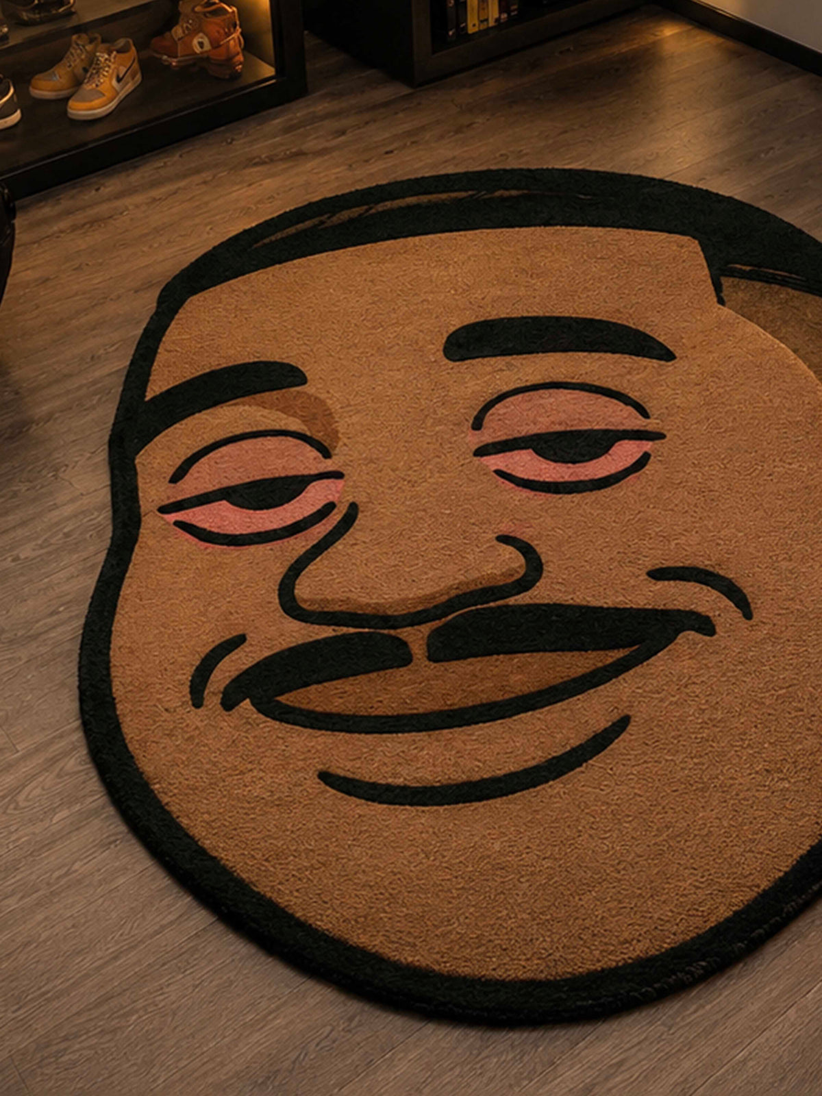 Stoned Man Face Hand Tufted Rug by THE DRIP CO. RUGS