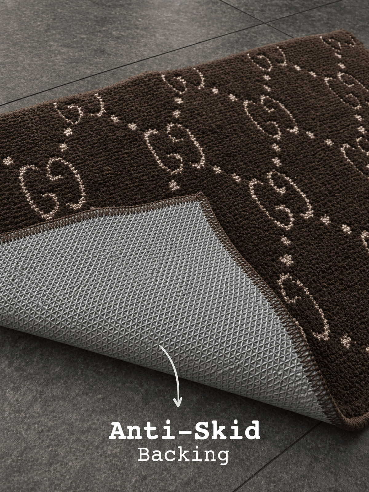 Brown & cream GG Bath Custom Mat by THE DRIP CO. RUGS