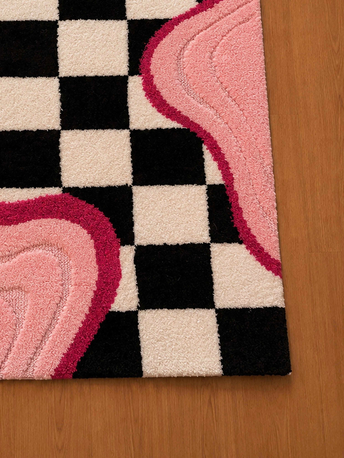 Melted Checkerboard machine made rug by THE DRIP CO. RUGS