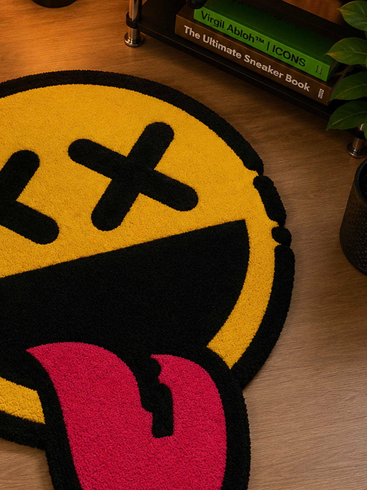 Yellow X face Hand Tufted Rug by THE DRIP CO. RUGS