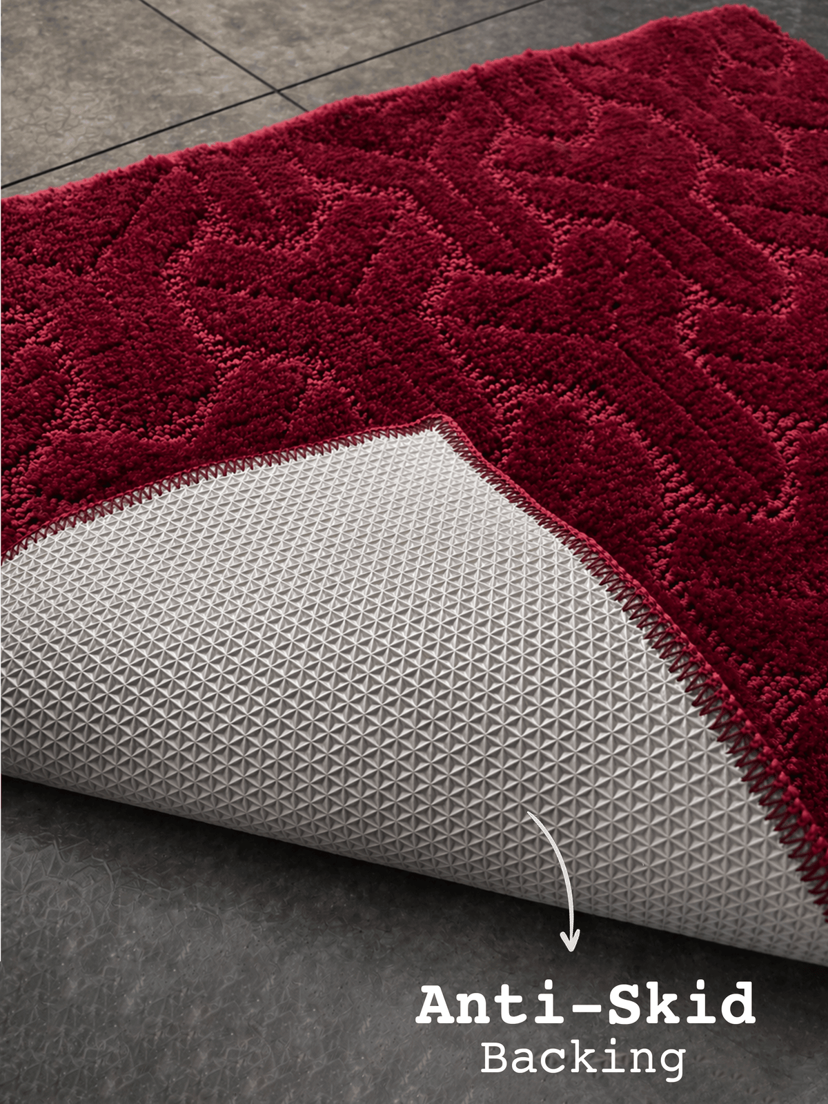 Maroon Miracle Bath Custom Mat by THE DRIP CO. RUGS
