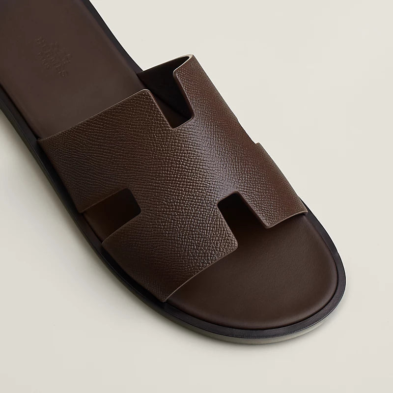 Hermès Izmir Sandal – Black Shiny Grained Calfskin - Zeuskicks