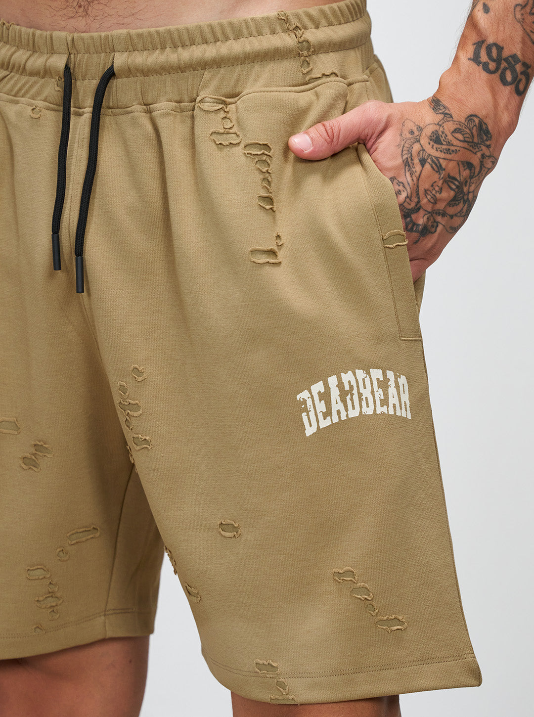 Distressed Brown Shorts by DEADBEAR