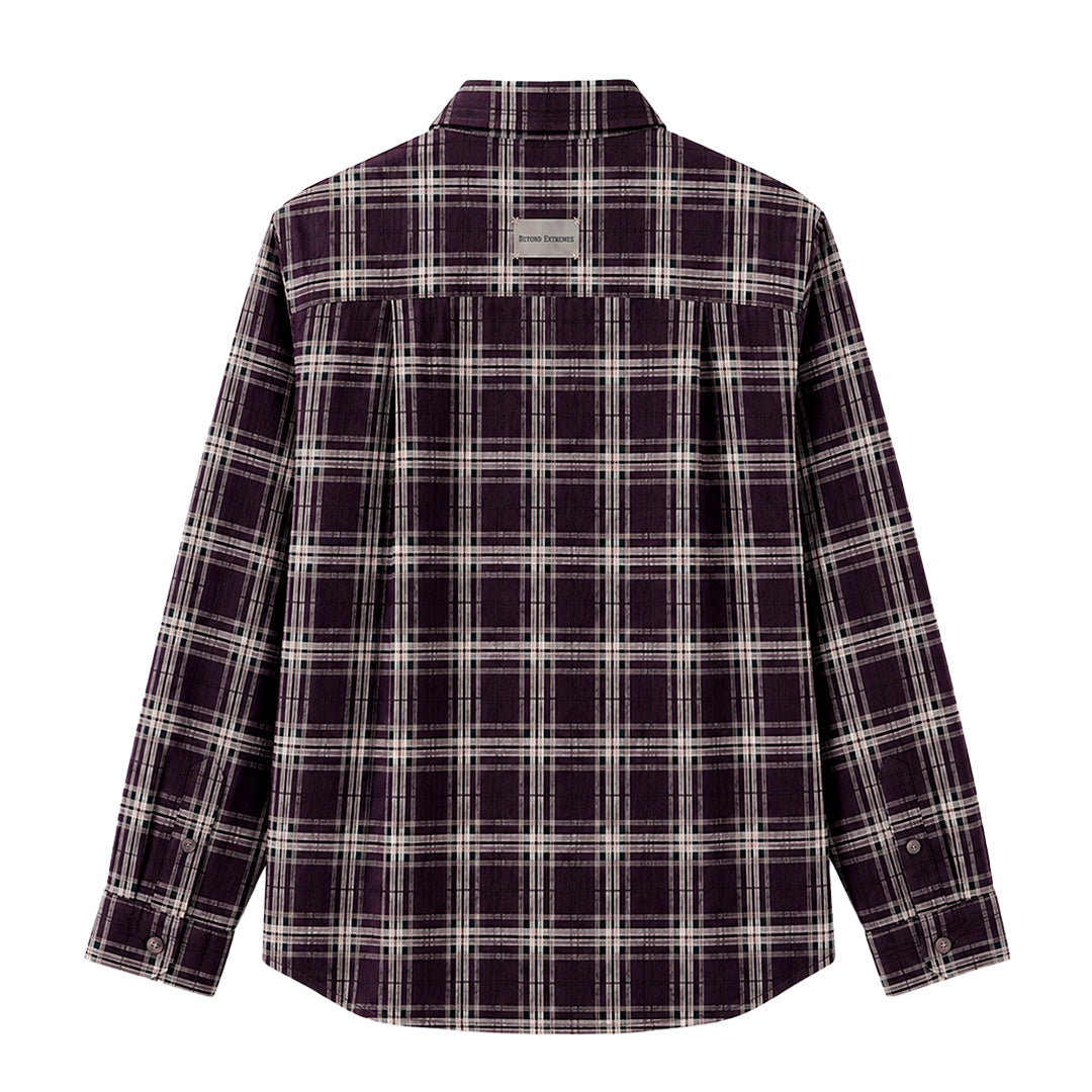 Checkered Painter Shirt in Maroon by Beyond Extremes