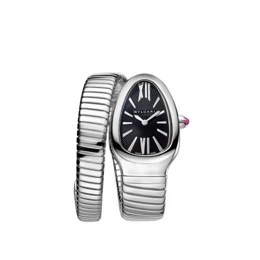 Serpenti Tubogas Steel Single Spiral Black Dial Watch