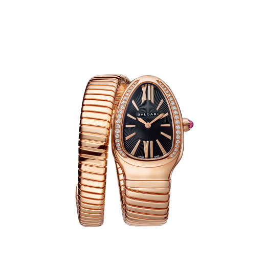 Serpenti Tubogas Rose Gold Black Diamond Watch