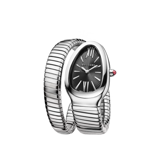 Serpenti Tubogas Steel Single Spiral Black Dial Watch