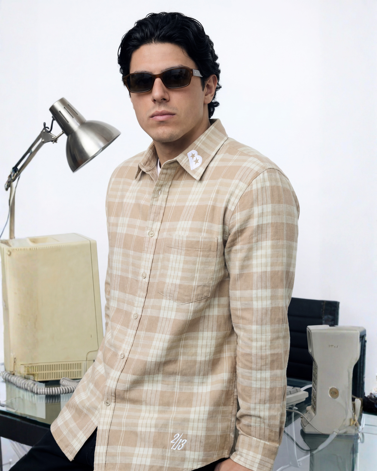 Checkered Shirt Beige by BOMAACHI