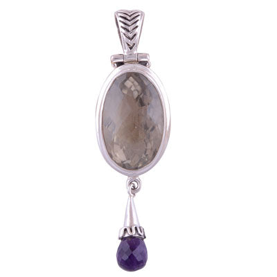 Amethyst, Green Amethyst 925 Sterling Silver Pendant - R300296-55