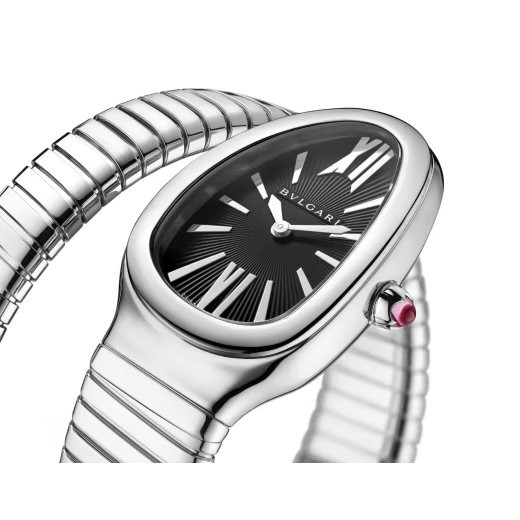 Serpenti Tubogas Steel Single Spiral Black Dial Watch