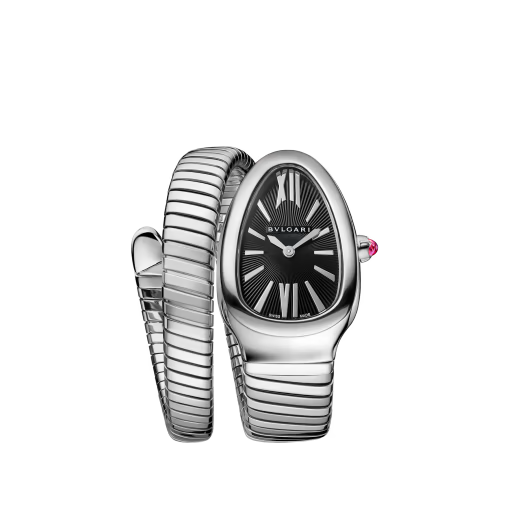 Serpenti Tubogas Steel Single Spiral Black Dial Watch