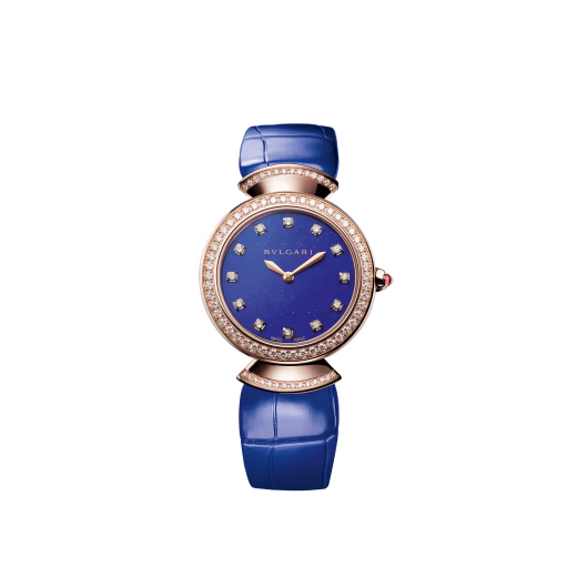 Divas’ Dream Rose Gold Diamond Lapis Lazuli Watch
