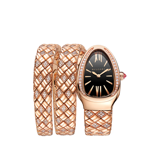 Serpenti Spiga Rose Gold Diamond Lady Watch