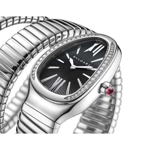 Serpenti Tubogas Diamond Black Double Spiral Watch