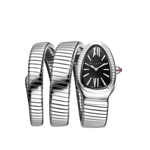 Serpenti Tubogas Diamond Black Double Spiral Watch
