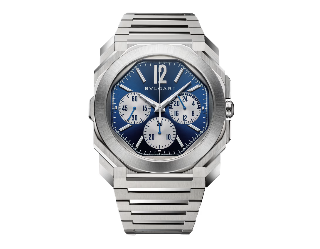 Octo Finissimo Steel Blue Chrono GMT