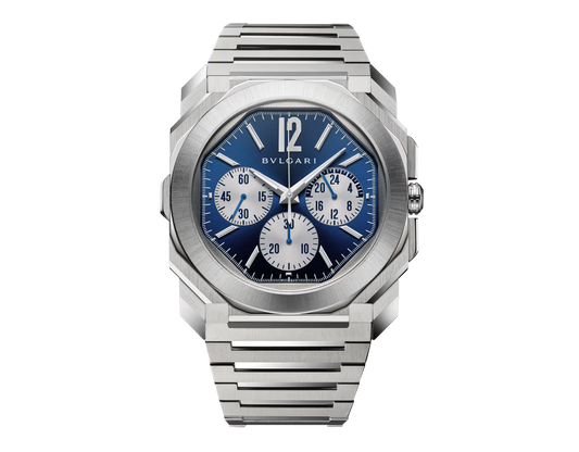 Octo Finissimo Steel Blue Chrono GMT