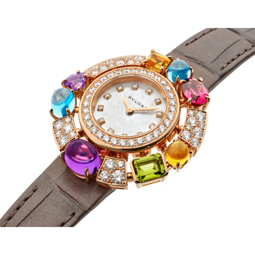 Allegra Rose Gold Gemset MOP Diamond Watch