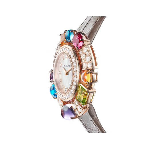 Allegra Rose Gold Gemset MOP Diamond Watch
