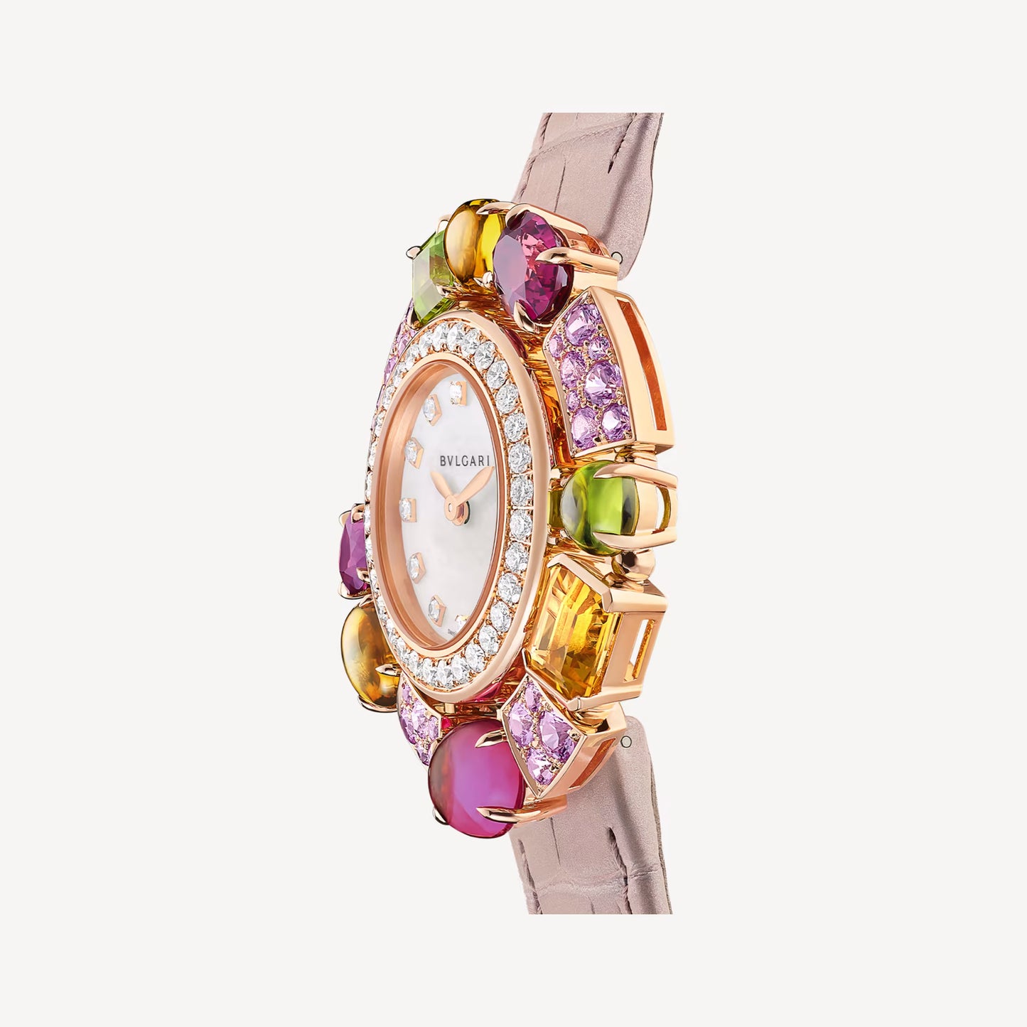 Allegra Rose Gold Diamond Pink Sapphire MOP Watch