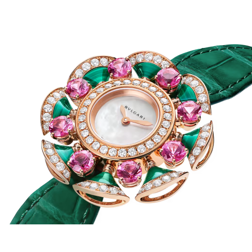 Divas’ Dream High Jewellery Rose Gold Diamond Malachite Watch