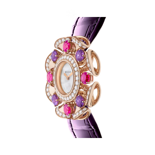 Divas’ Dream Rose Gold Diamond Amethyst MOP Watch