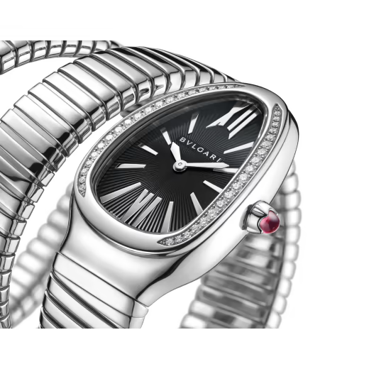 Serpenti Tubogas Diamond Black Double Spiral Watch