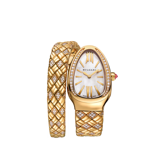 Serpenti Spiga Yellow Gold Diamond MOP Watch