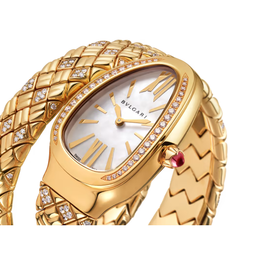 Serpenti Spiga Yellow Gold Diamond MOP Watch