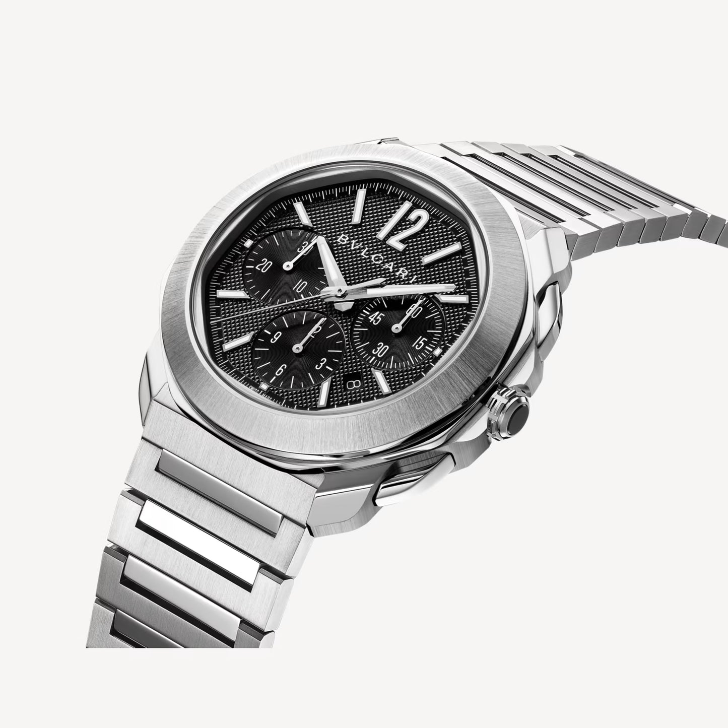 Octo Roma Steel Black Chronograph