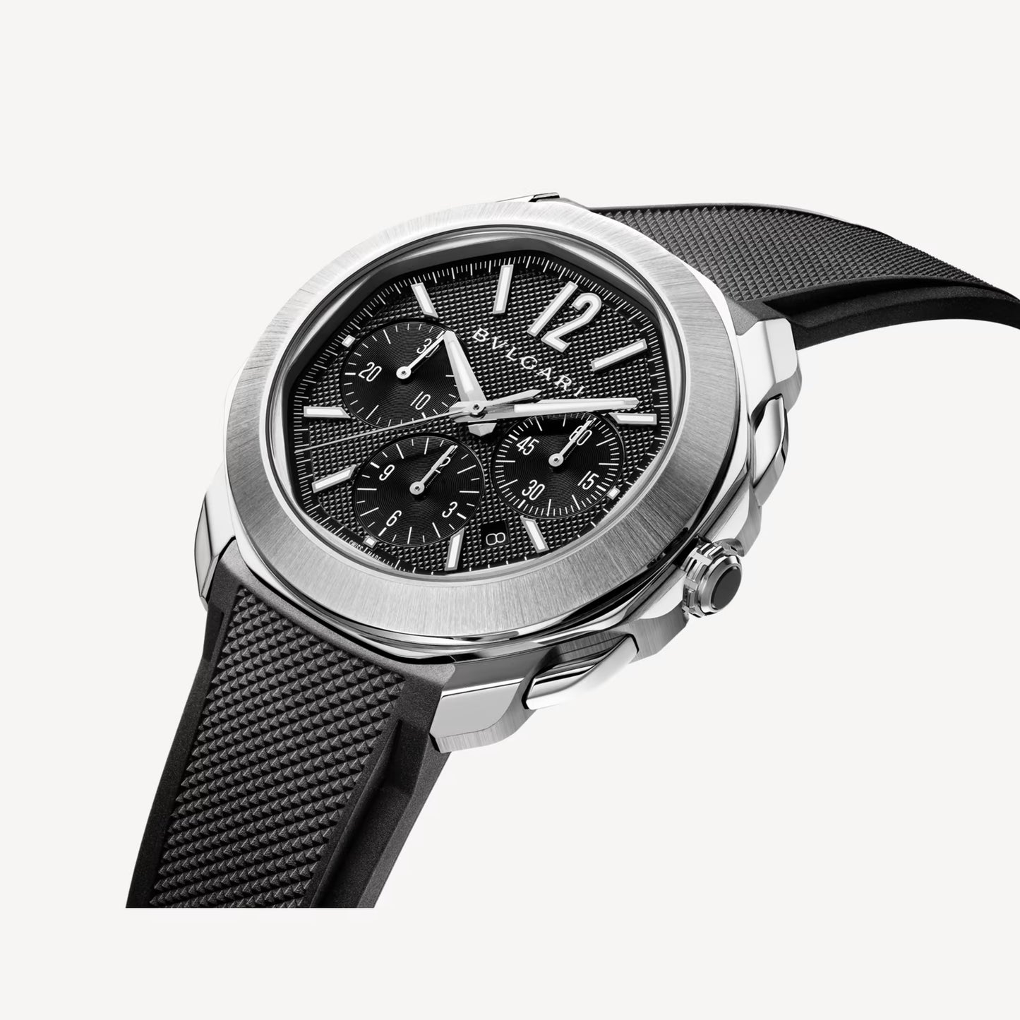Octo Roma Steel Black Chronograph