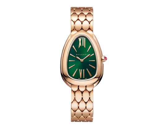 Serpenti Seduttori Rose Gold Green Dial Watch