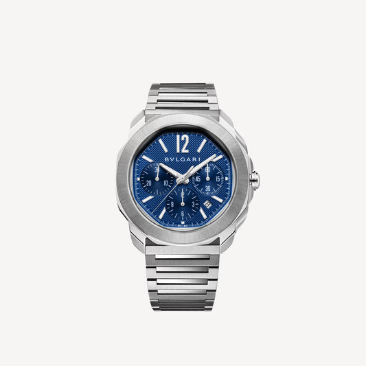 Octo Roma Steel Blue Chronograph