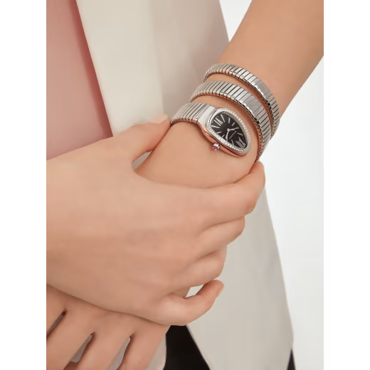 Serpenti Tubogas Diamond Black Double Spiral Watch