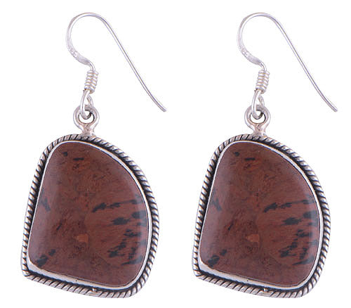 925 Sterling Silver Mahogany Obsidian Earrings - R1500086-14