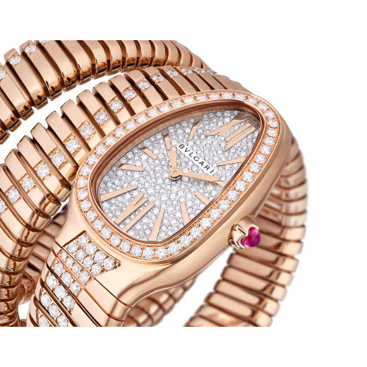 Serpenti Tubogas Infiniti Rose Gold Diamond Double Spiral Watch