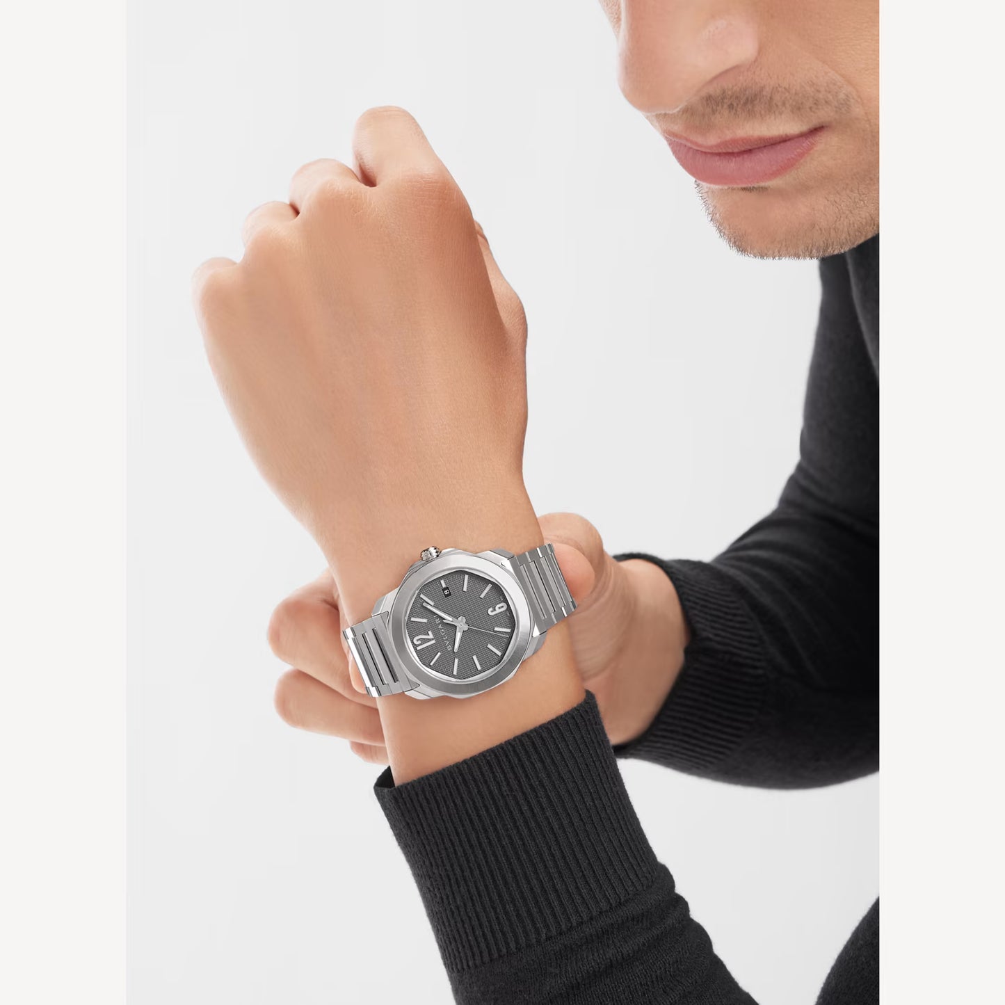 Octo Roma Steel Anthracite Watch