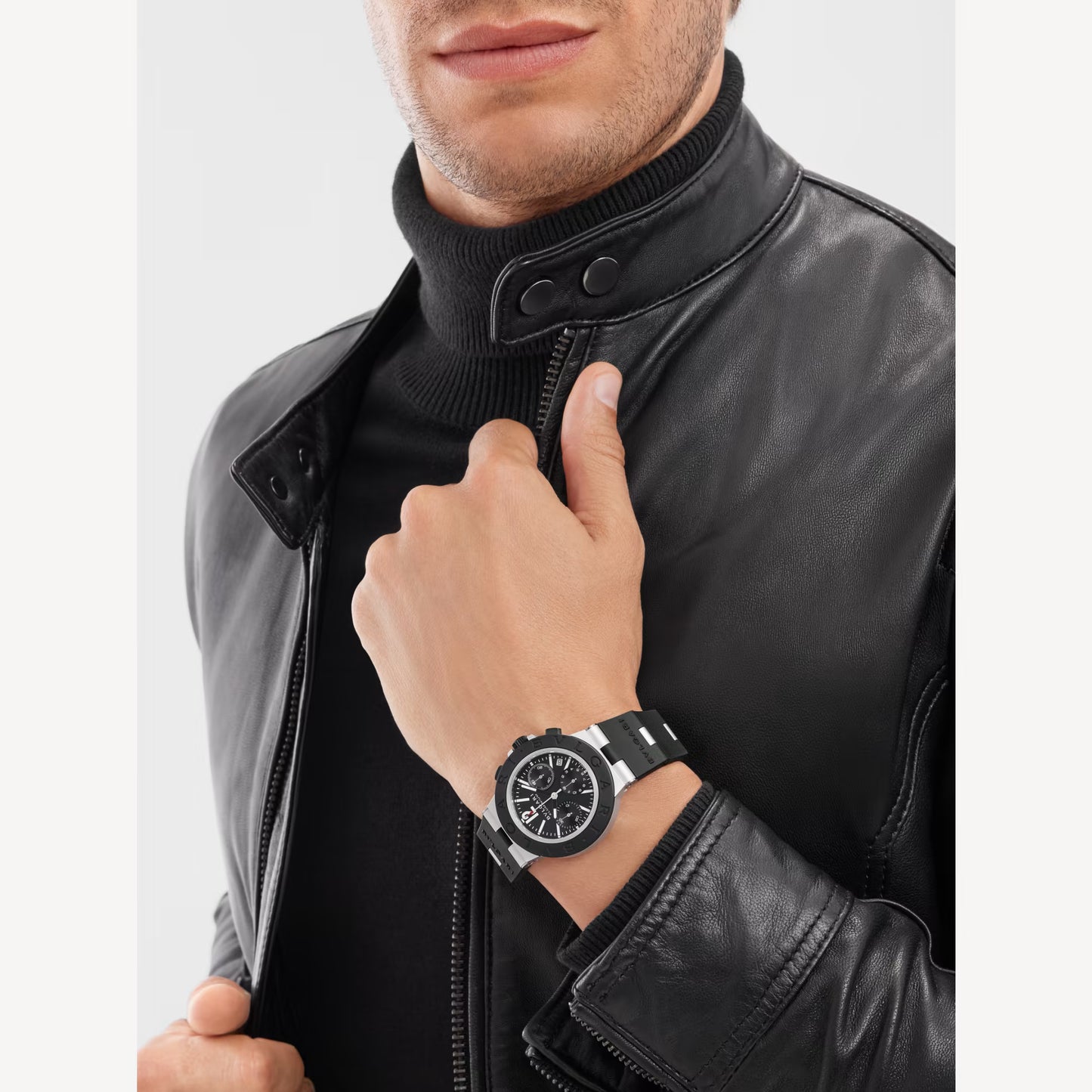 Bvlgari Aluminium Black Chronograph Watch