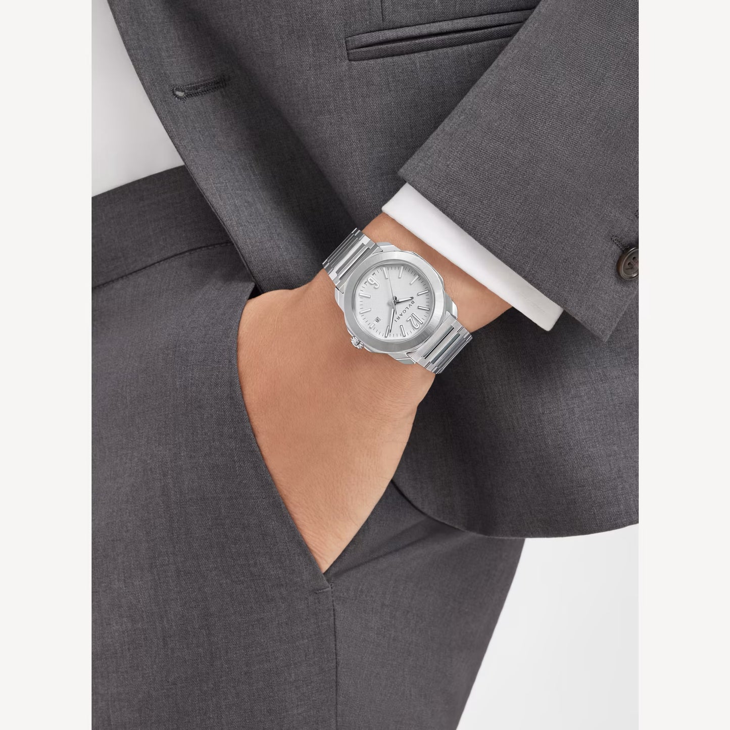 Octo Roma Steel White Watch