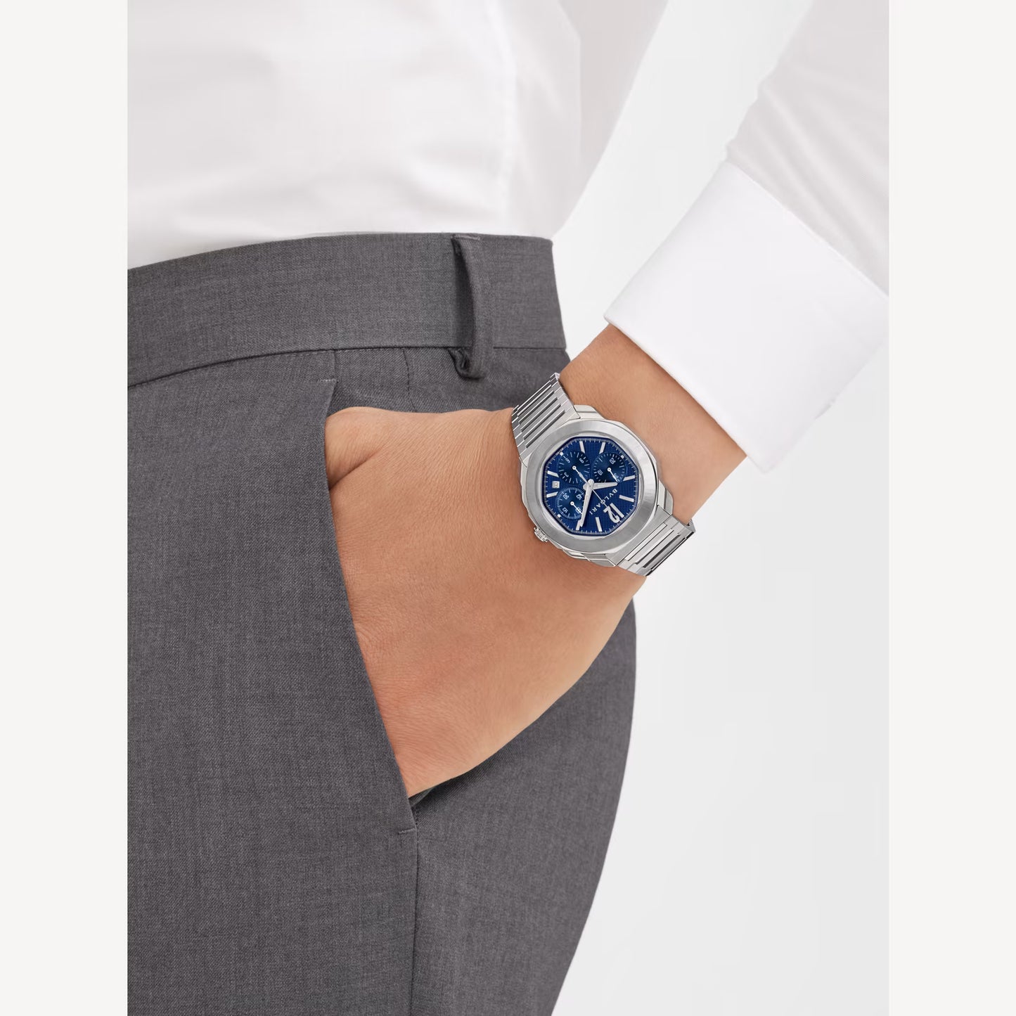 Octo Roma Steel Blue Chronograph