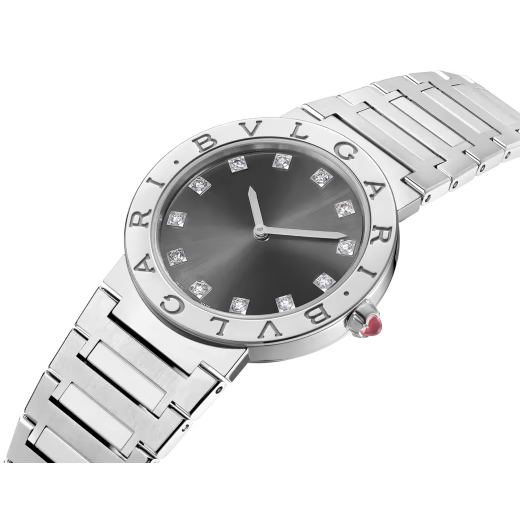 Bvlgari Steel Anthracite Diamond Watch