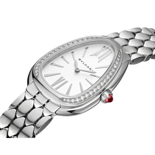 Serpenti Seduttori Steel & Diamond Opaline Watch