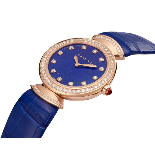 Divas’ Dream Rose Gold Diamond Lapis Lazuli Watch