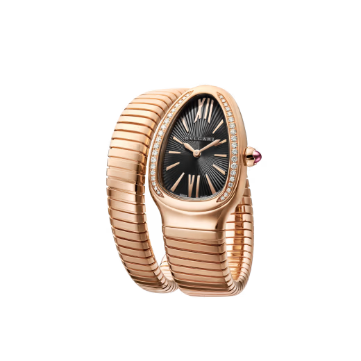 Serpenti Tubogas Rose Gold Black Diamond Watch