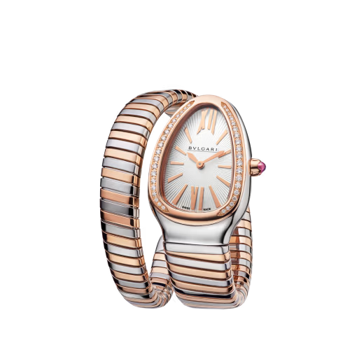 Serpenti Tubogas Rose Gold Diamond Single Spiral Watch