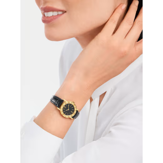 Bvlgari Yellow Gold Black Dial Watch