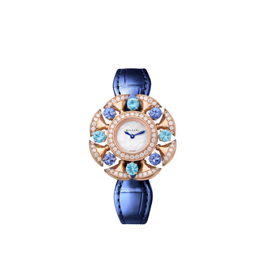 Divas’ Dream Rose Gold Diamond Topaz MOP Watch