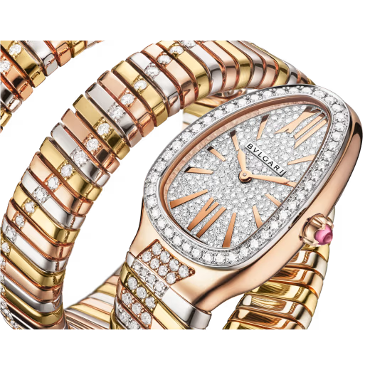 Serpenti Tubogas Infiniti Tri-Gold Diamond Double Spiral Watch