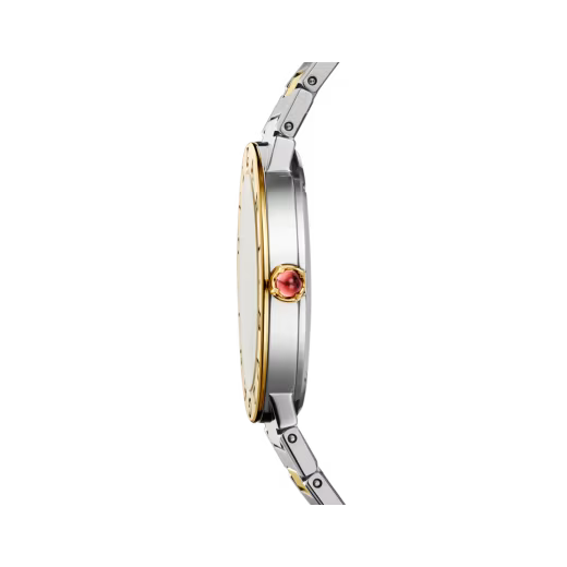 Bvlgari Yellow Gold Steel Anthracite Diamond Watch