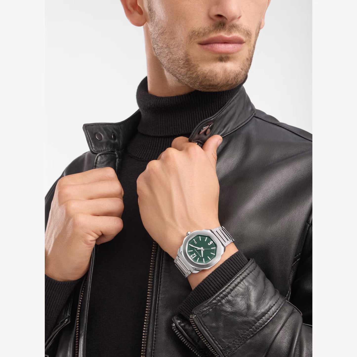 Octo Roma Steel Green Watch